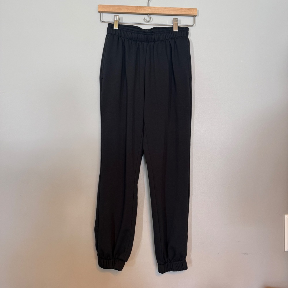 DSG Womens Black Jogger Sweatpants Elastic Waist Drawstring Casual Athleisure XS